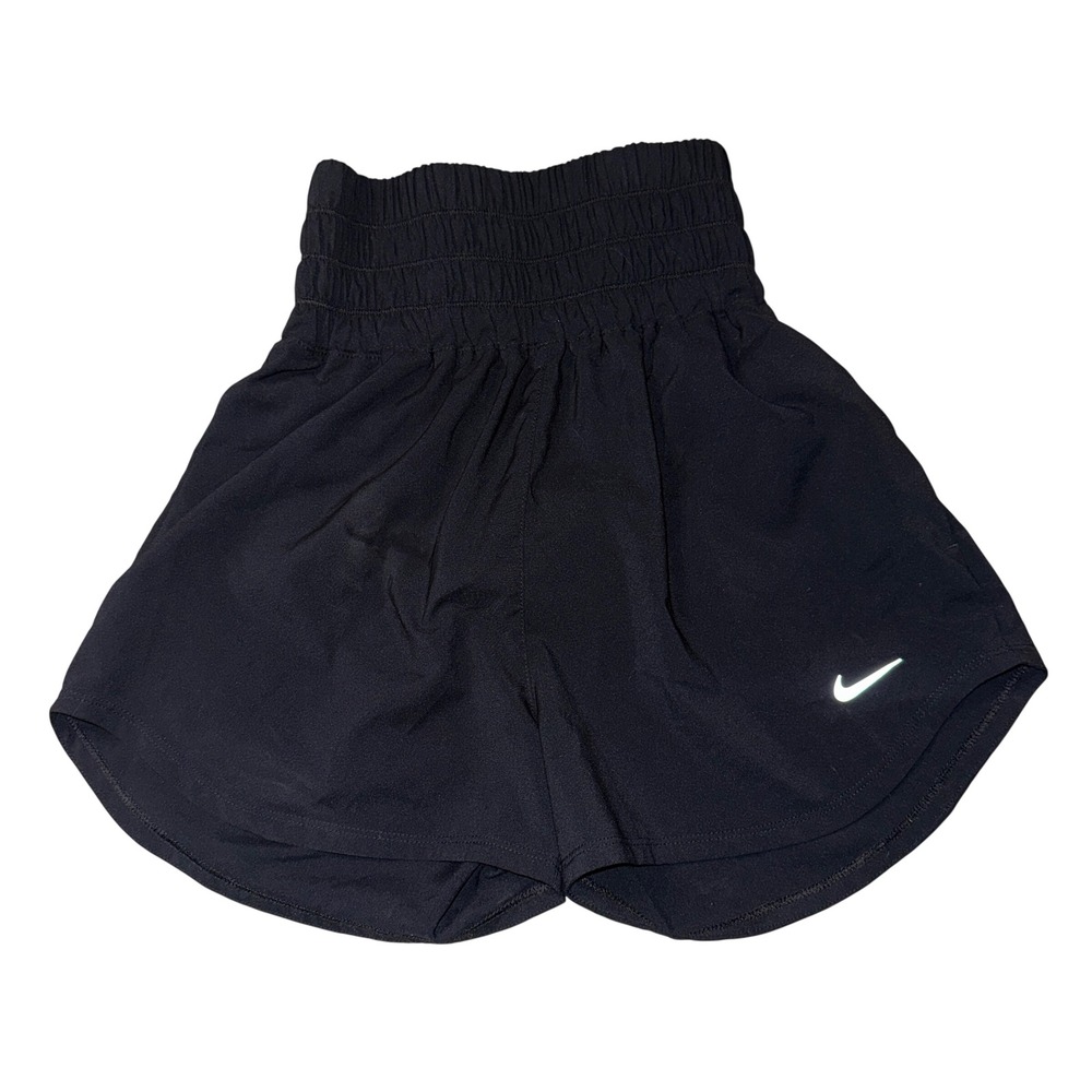 Nike Dri-FIT Running Shorts XS Black High‎ Waisted Smocked Athletic Workout